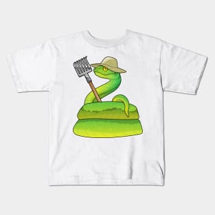 Snake Farmer Rake Kids T-Shirt